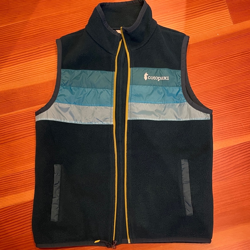 Cotopaxi green and Teal Fleece Vest Sz S